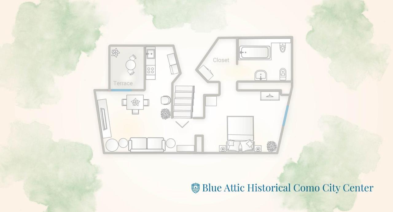 Blue Attic - Historical Como City Center By Rent All コモ エクステリア 写真